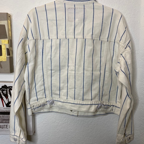American Eagle Striped Denim Jacket - Picture 2 of 5
